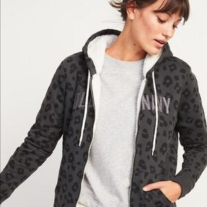 Old Navy Charcoal Leopard Women's Hoodie